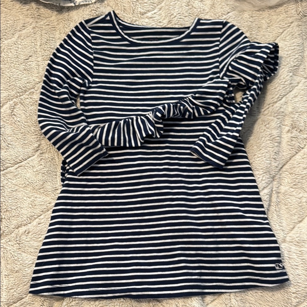 Navy and White Striped Top